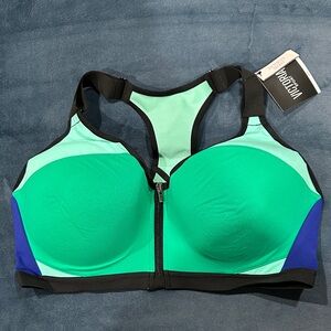 NWT Victoria's Secret Teal, Blue & Black Front Closure Sports Bra
